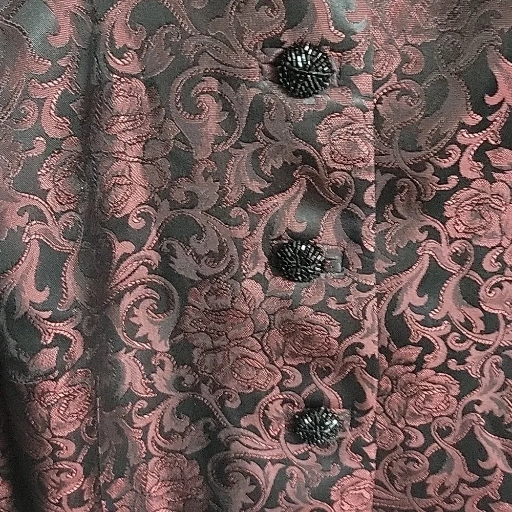 Vintage Metallic Acetate Brocade Floral Paisley Chunky Sequin Button Jacket - Picture 4 of 9